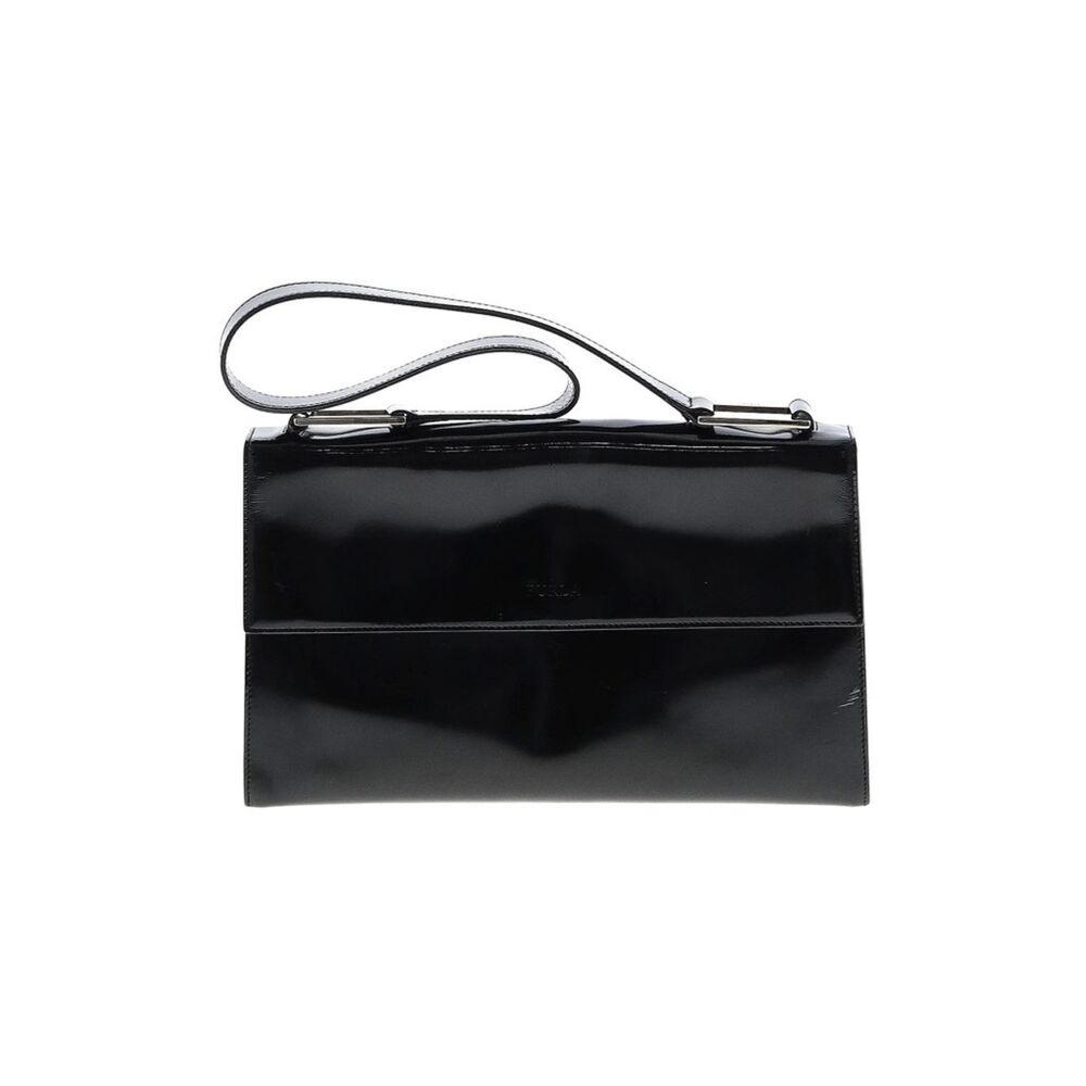FURLA Vintage black leather shoulder bag